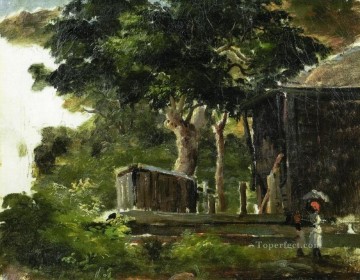 セント・トーマス・アンティル諸島の森の中の家のある風景 カミーユ・ピサロ Oil Paintings